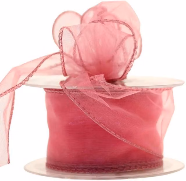 KDMD Rose Wired Chiffon Ribbon, 50mm, 2 Pack