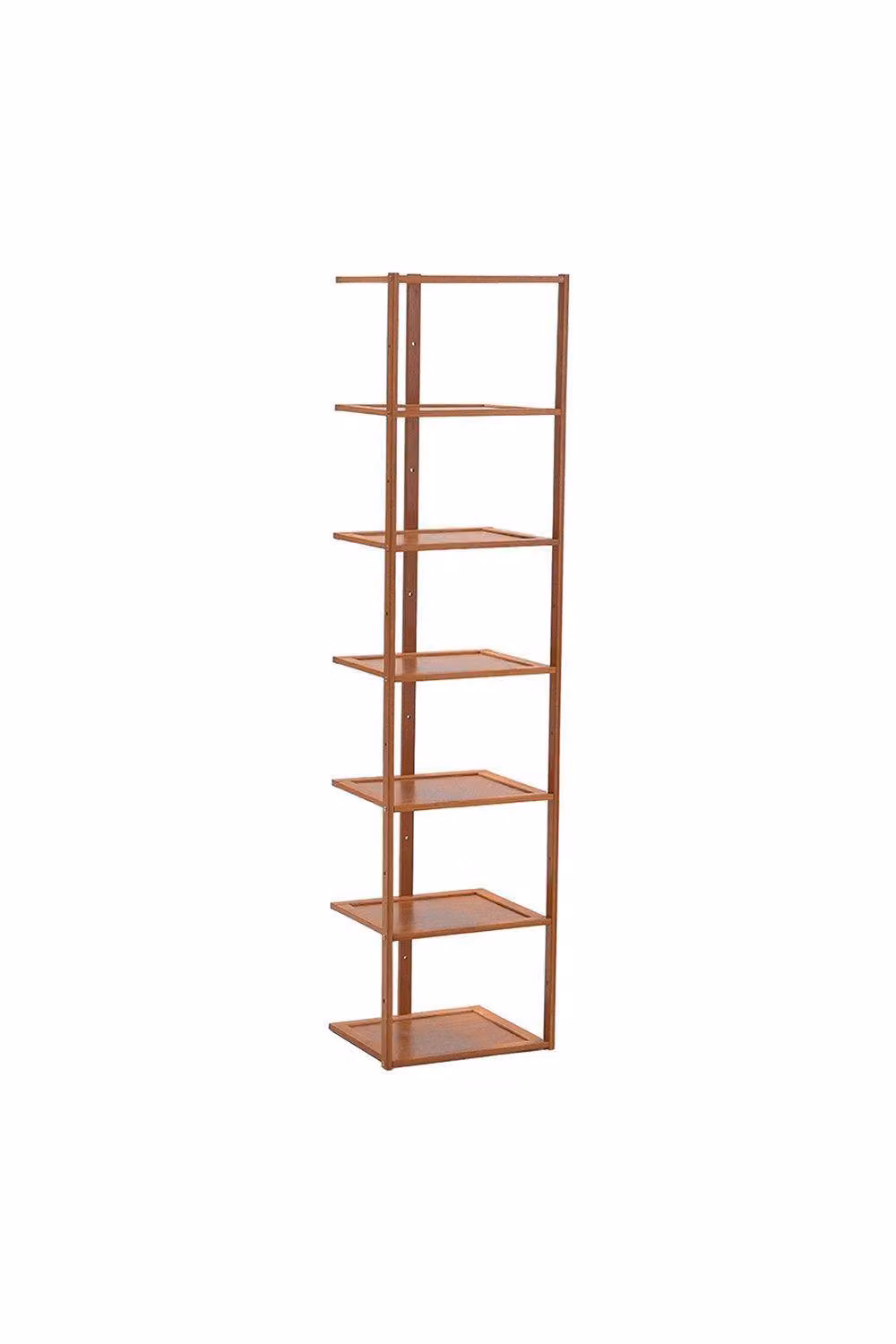 H&O Direct 7-Layer Bamboo Single-Row Shoe Rack in Brown – 2
