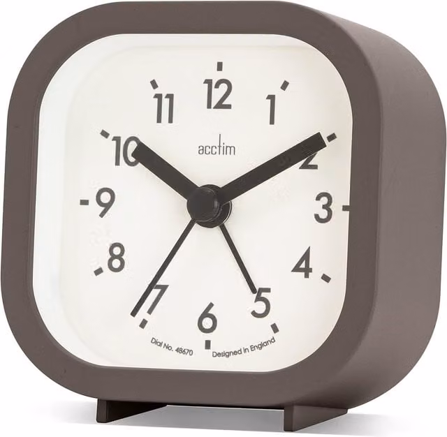 Acctim Robyn Mini Bedside Alarm Clock in Grey – 1