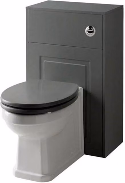 Clifton Matt Grey Back to Wall Toilet with Soft Close Seat and Unit, Width: 50 cm