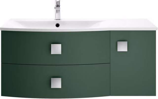 Balterley Gentleshaw Left-Hand 1 Door 2 Drawer Vanity Basin Unit, Green – 1