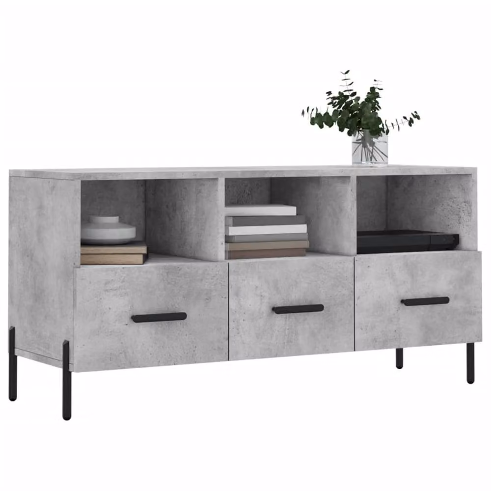 Berkfield Home Industrial TV Cabinet in Concrete Grey, W/D/H: 102 x 36 x 50 cm – 3
