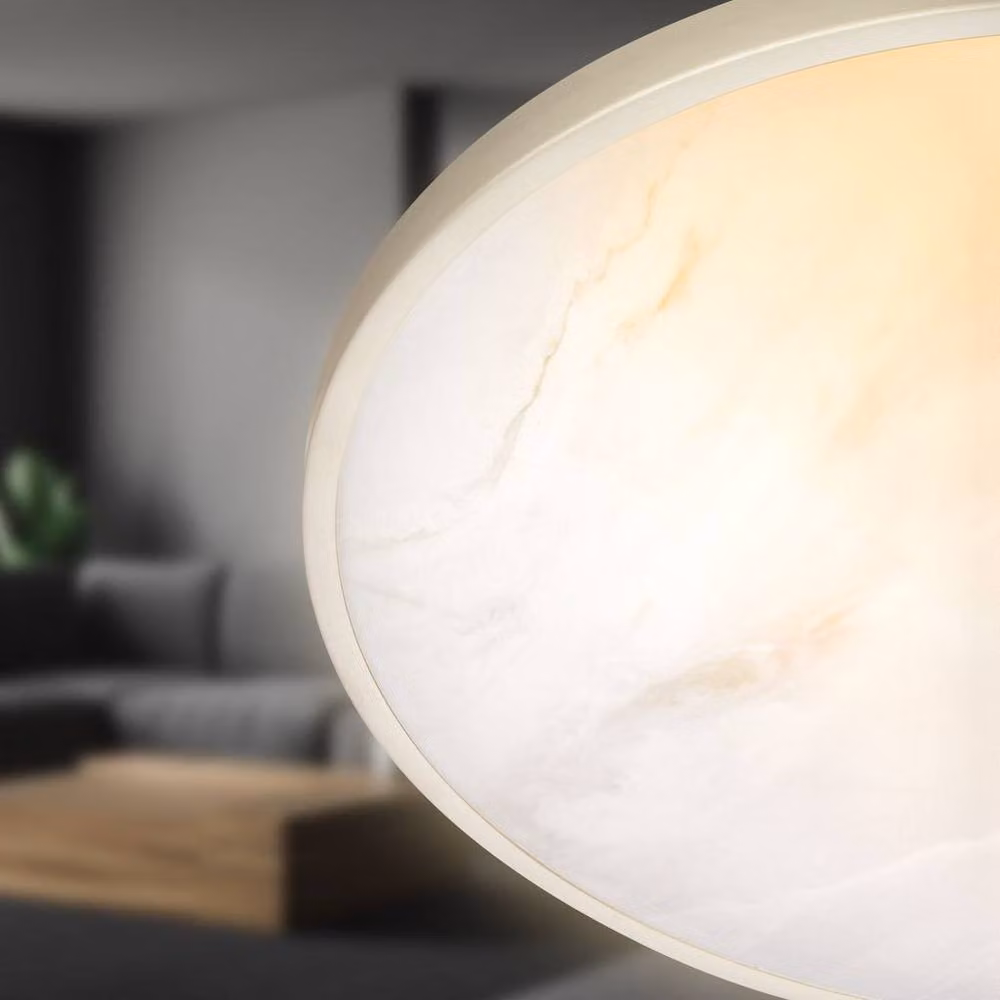 Briloner LED Ceiling Light with Alabaster Design, Dimmable and Remote Controlled, Silver, W/D/H: 38 x 38 x 7 cm – 3