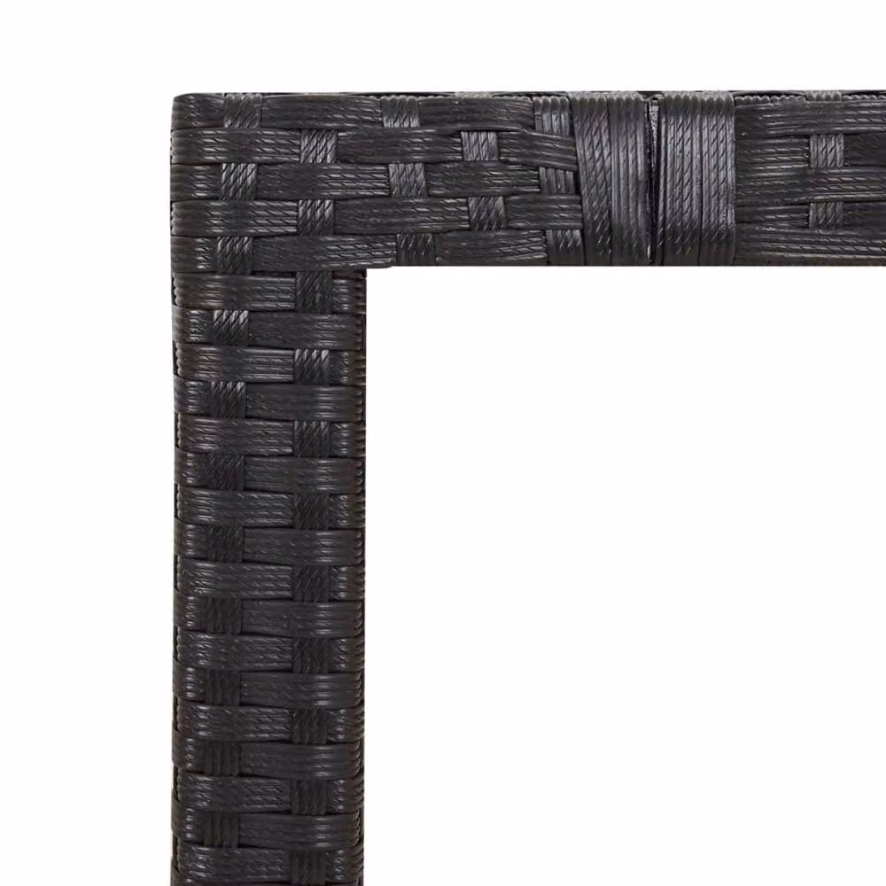 Berkfield Home Extendable Garden Table with Black Poly Rattan and Acacia Wood Top – 2