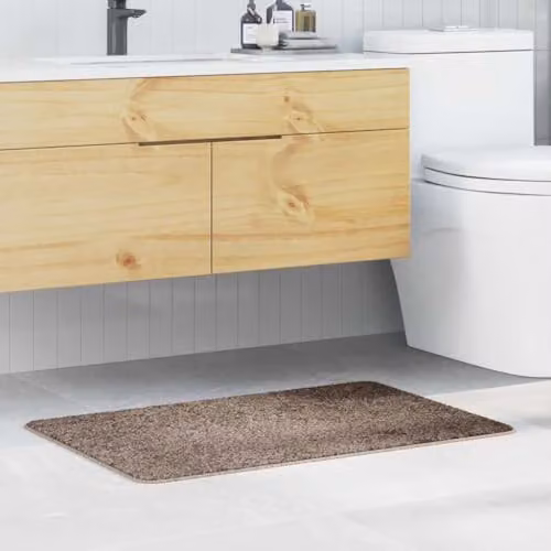 vidaXL Anti-slip Brown Cotton Bath Mat, W: 60 cm, D: 90 cm – 2