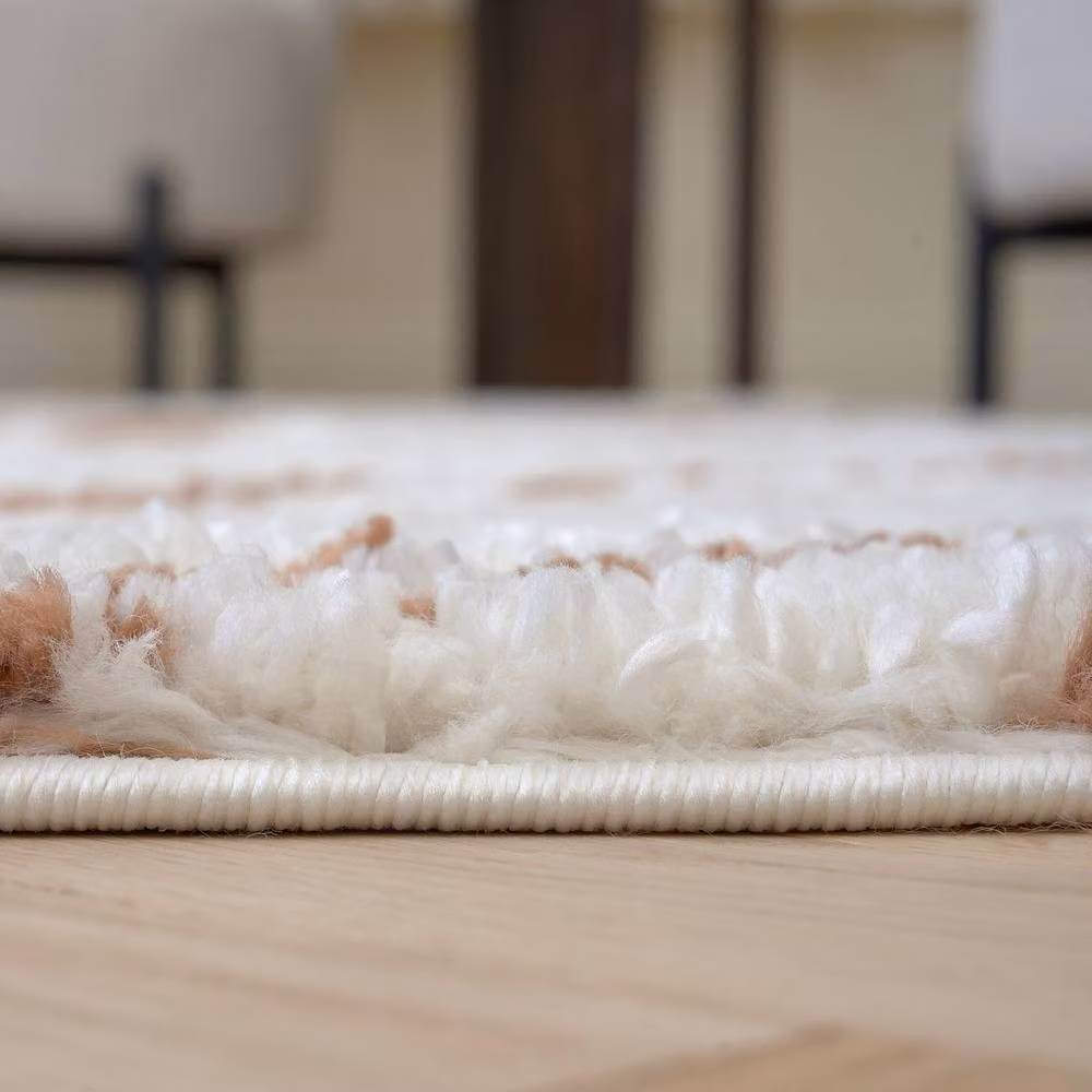 THE RUGS Moodi Abstract Design Shaggy Soft High Pile Living Room Rug in Terracotta, W: 200 cm, D: 290 cm – 2