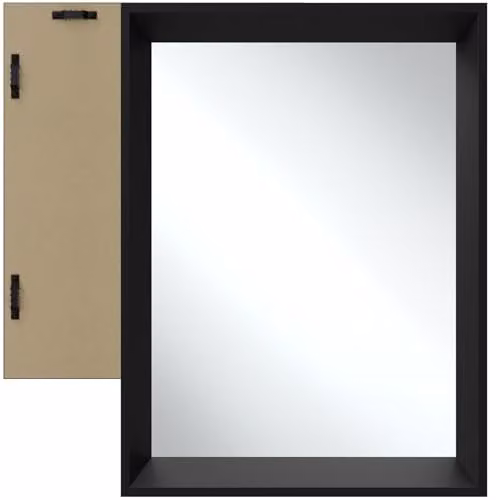 tectake Rectangular Minimalist Wall Mirror in Black, W: 50 cm, H: 70 cm