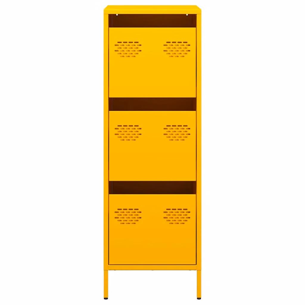 Berkfield Home Mustard Yellow Metal Highboard W/D/H: 39 x 35 x 103.5 cm – 2