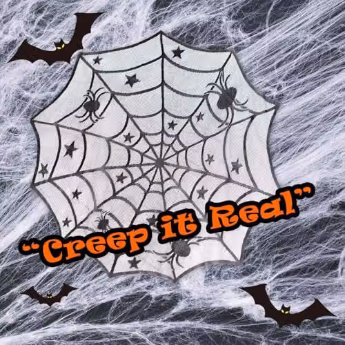 VFM e-Store Halloween Spiders Web Trick or Treat Tablecloth, White, 100 cm – 5