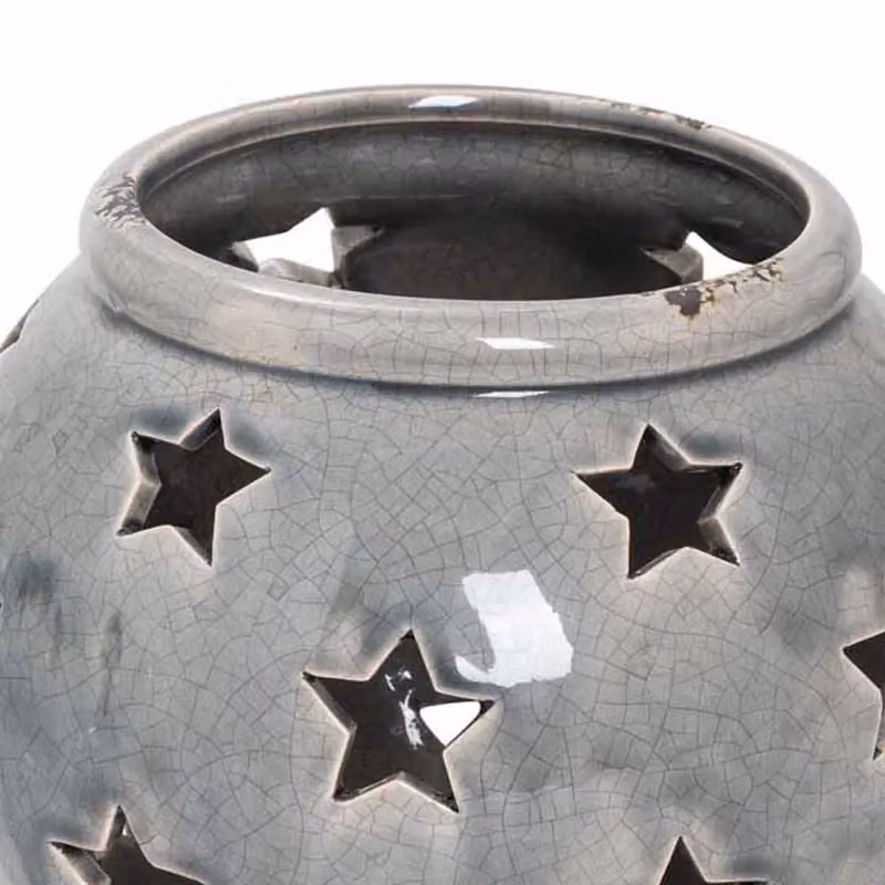 Love Lace Garda Large Star Candle Lantern in Grey Metal – 2