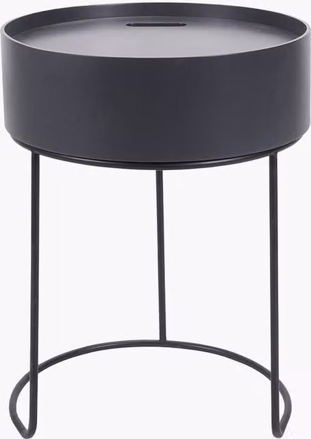 Pacific Lifestyle Hugo Scandinavian Wood and Metal Storage Table in Grey and Black