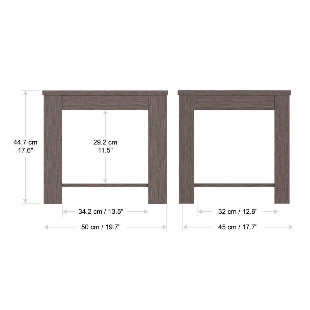 AVF Calibre Grey Minimalist Square Side Table W: 50 cm, D: 45 cm, H: 45 cm – 4