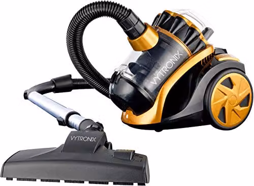 Vytronix VTBC01 Bagless Cylinder Vacuum Cleaner with 800W Motor and HEPA Filter in Black, Gold and Multicolour – 4