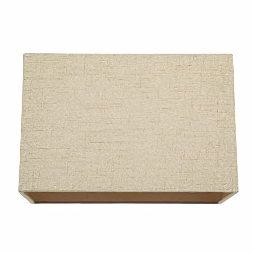 Happy Homewares Modern Rectangular Linen Fabric Lamp Shade in Taupe and Beige, Width: 30 cm – 1