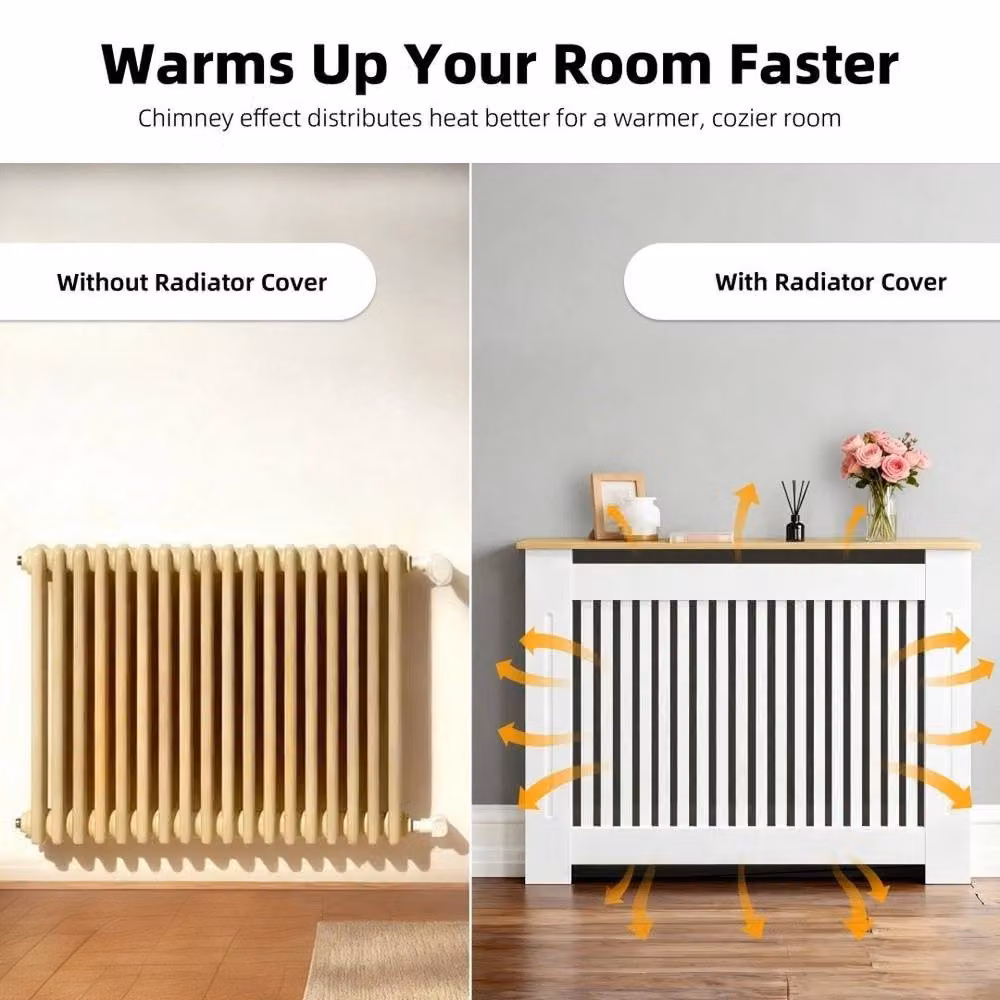 SPETLEK Vertical Radiator Cover in White, W/D/H: 112 x 20 x 83 cm – 2