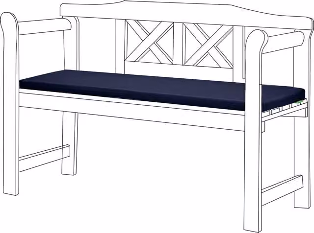Gardenista Navy Blue Water Repellent Rectangular Garden Bench Cushion and Outdoor Seat Pad