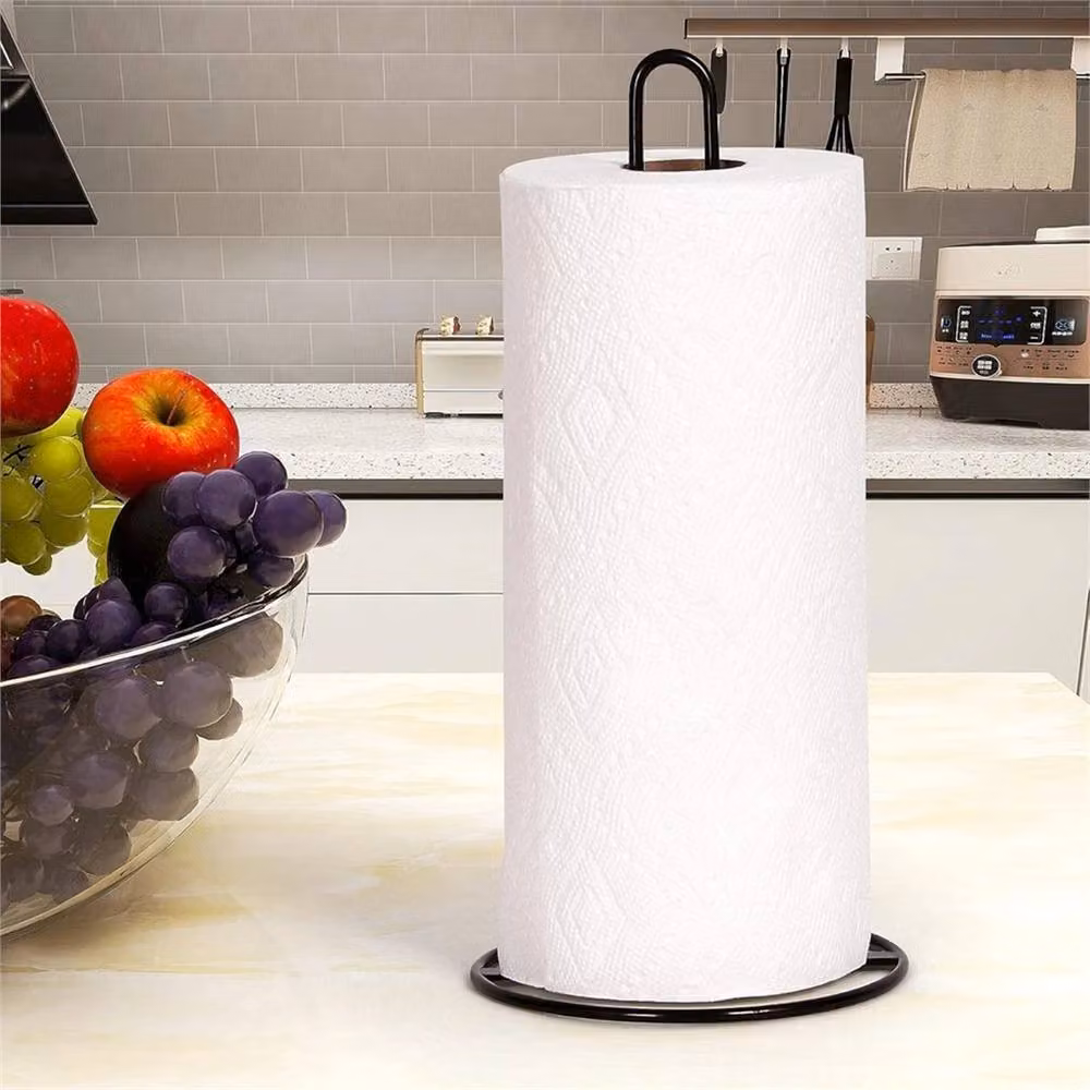 Nordara Black Metal Freestanding Kitchen Roll Holder with Weighted Base – 3