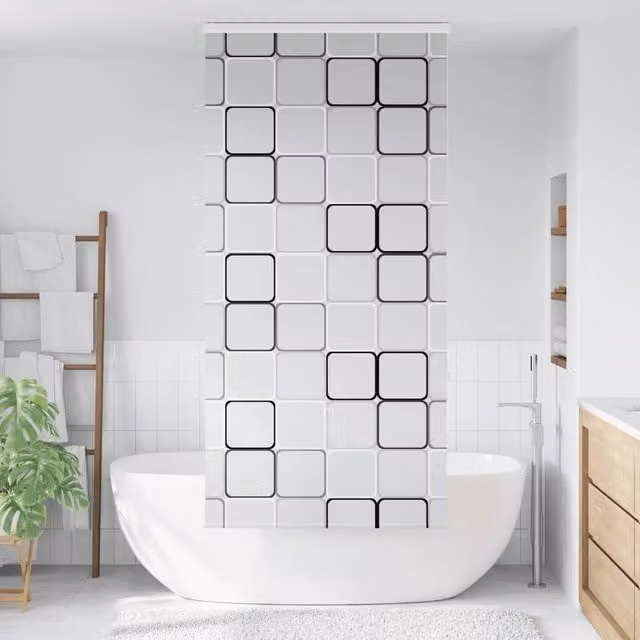 Berkfield Home Shower Roller Blind with Cassette, White, W/H: 90 x 240 cm