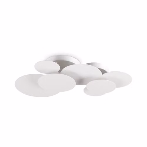 Ideal Lux Cloud Circles Decorative Flush Ceiling Light White and Copper, Diameter: 74 cm, 3000K Warm White