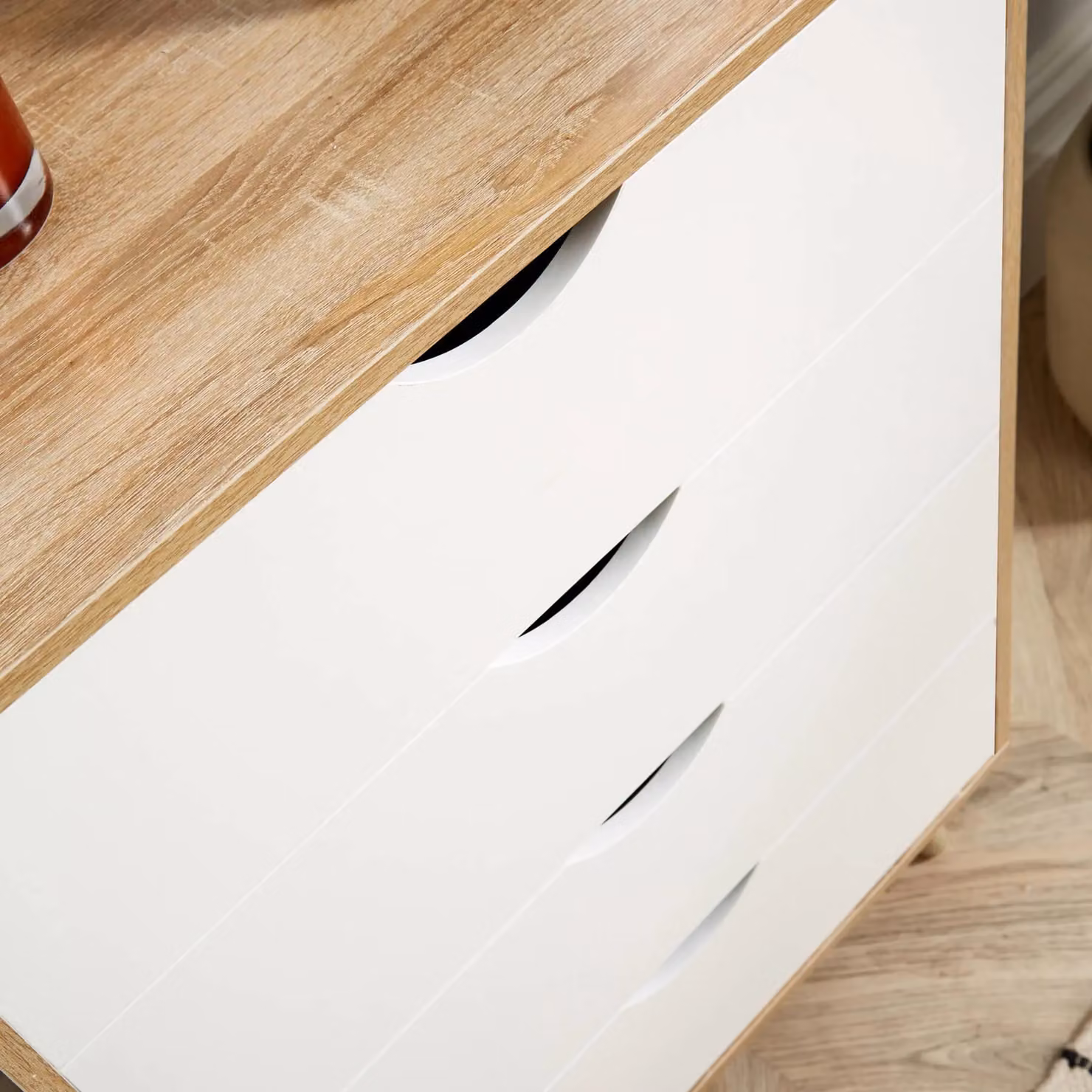 Home Source Boden Sideboard Chest and TV Stand in Light Oak and White – 3