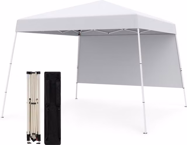 COSTWAY Pop Up Freestanding Sports Canopy Tent, White, W: 300 cm x D: 300 cm x H: 262 cm