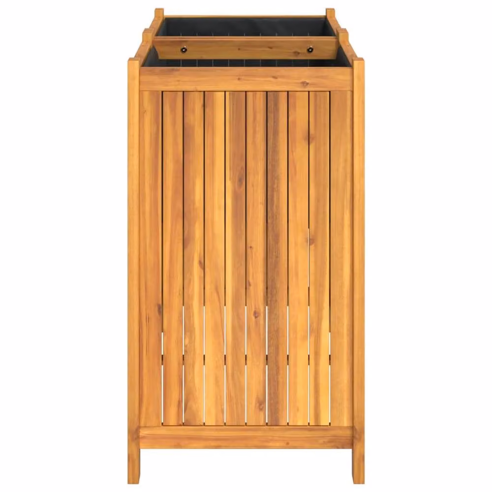 Berkfield Home Garden Planter with Liner in Brown Solid Wood W: 84 cm, D: 42 cm, H: 75 cm – 2