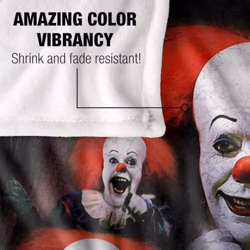 LOGOVISION It 1990 Many Faces of Pennywise Silky Touch Super Soft Fleece Throw Blanket, Multicolour, W: 127 cm, D: 152.4 cm – 3