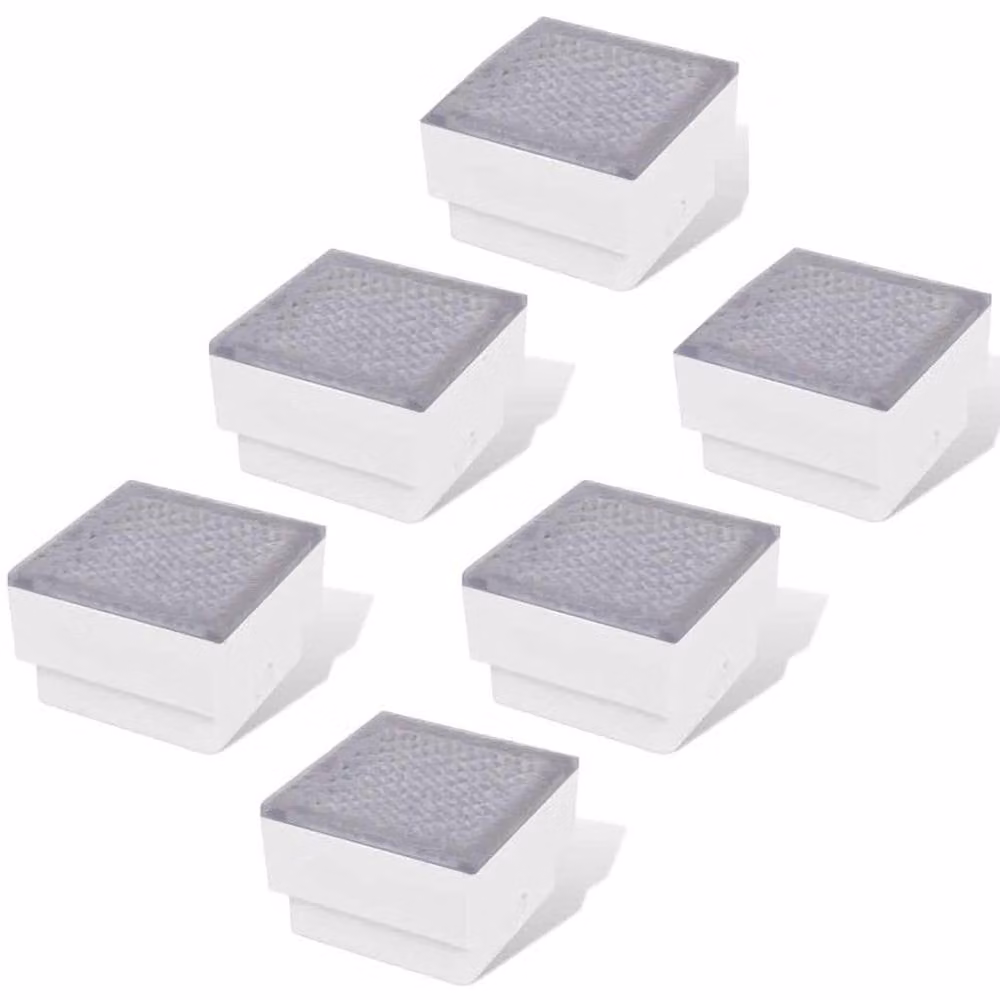 Berkfield Home LED Inground Lights, 6 Pack, White, W/D/H: 10 x 10 x 6.8 cm – 1