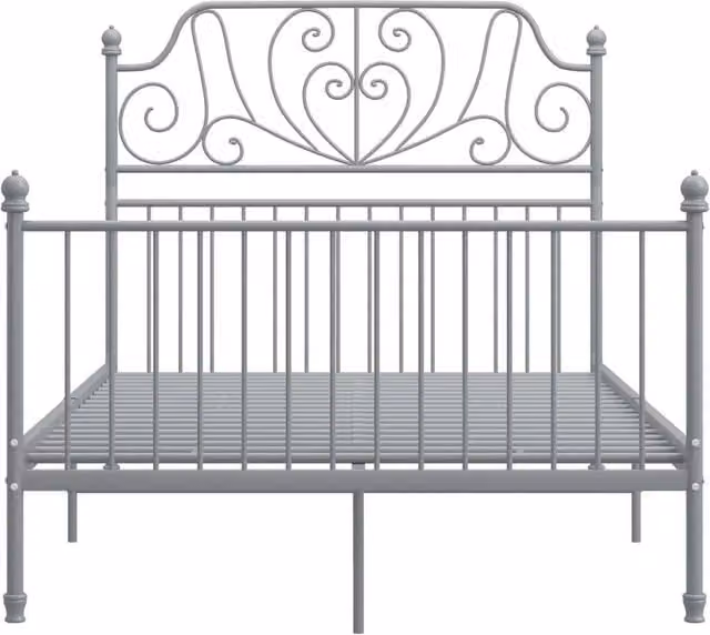 Berkfield Home Grey Metal Bed Frame, W/D/H: 120 x 200 cm