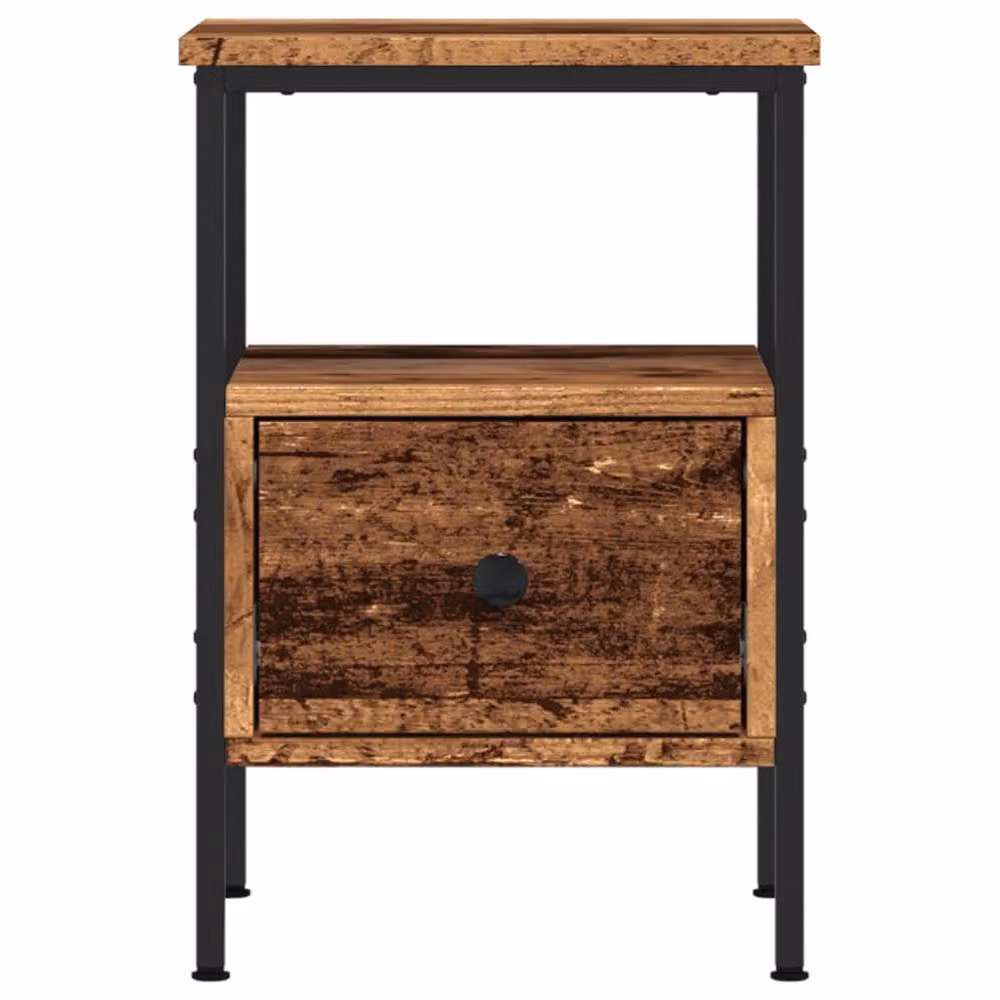 Berkfield Home Bedside Cabinet in Brown Old Wood, W/D/H: 34 x 36 x 50 cm – 4