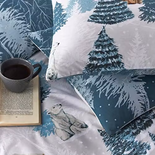 Riva Home Nature Blue Reversible Duvet Cover and Pillowcase Set – 3