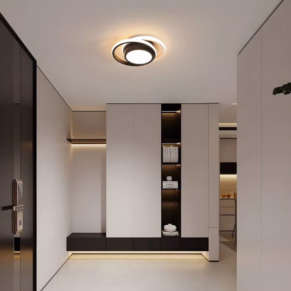 COMELY 32W Modern Round LED Ceiling Light in Black and White with Warm White 3000K Illumination – 3