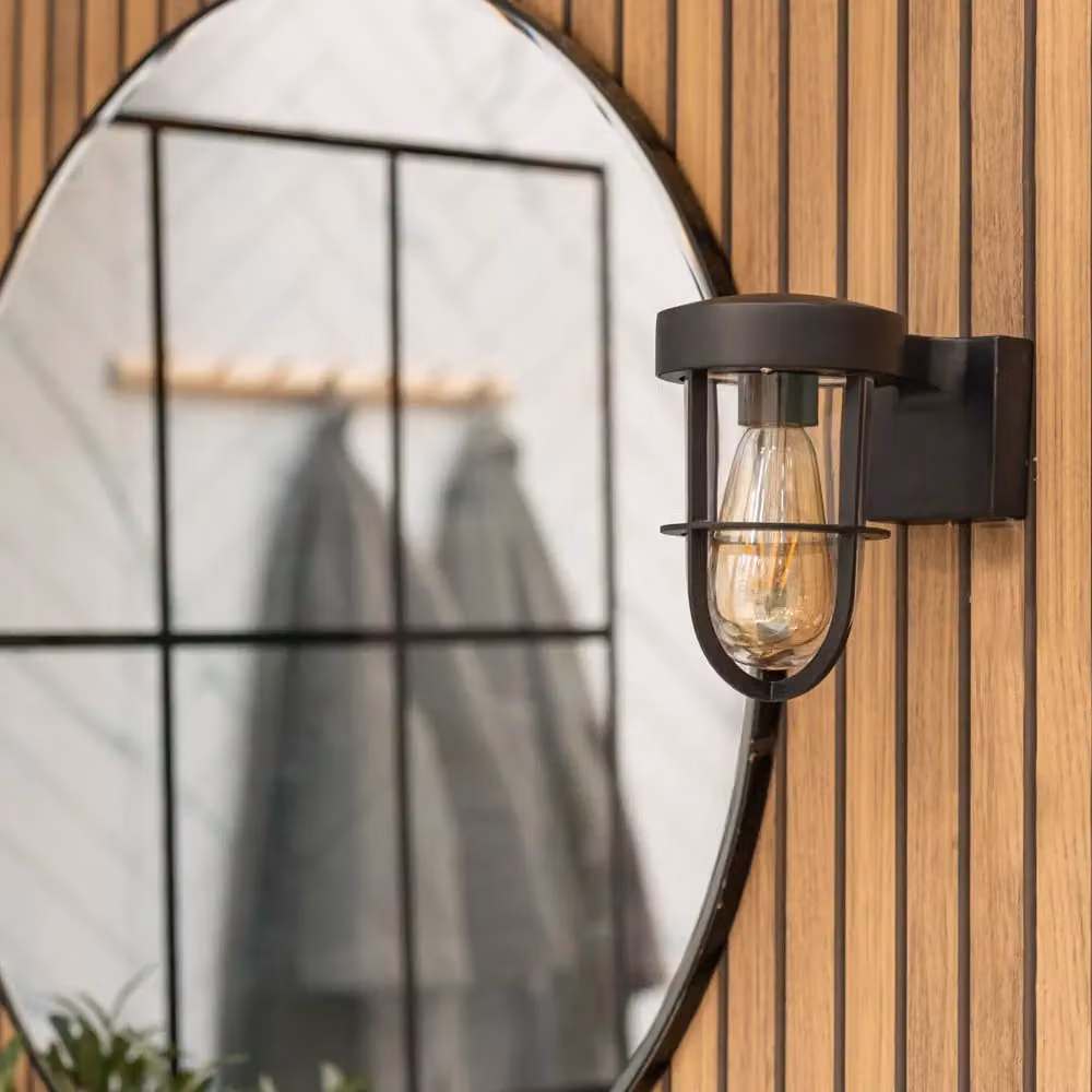 ValueLights Fanar Black Metal Lantern IP44 Rated Outdoor and Bathroom Wall Light with LED Bulb – 3