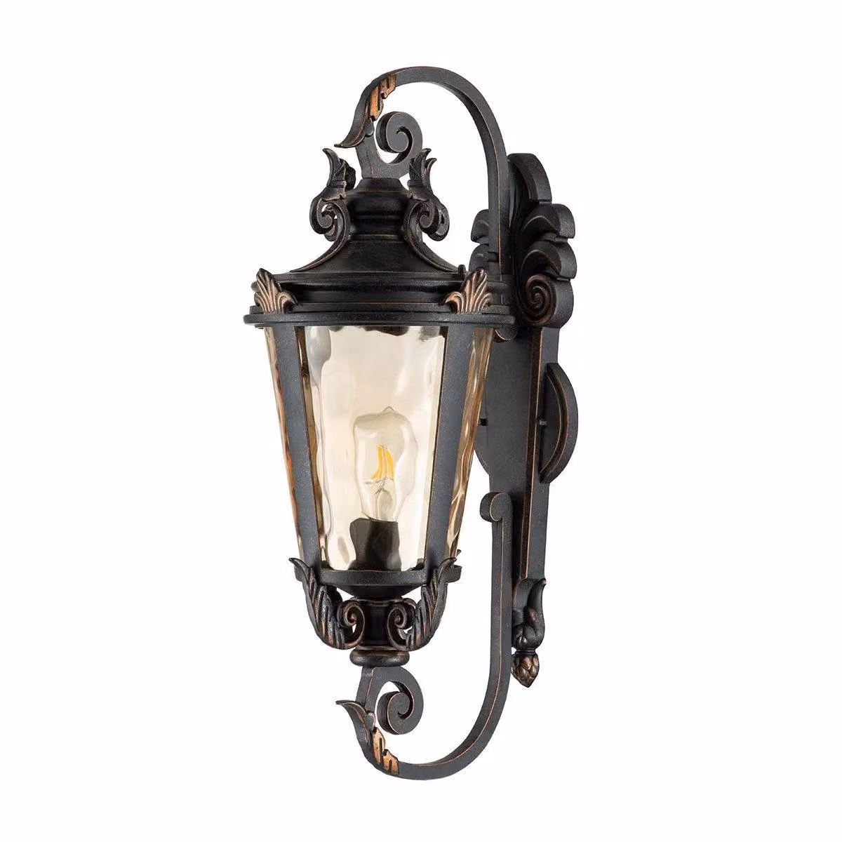 Netlighting Baltimore Large Outdoor Wall Lantern Light in Weathered Bronze and Brown, IP44, E27 – 4
