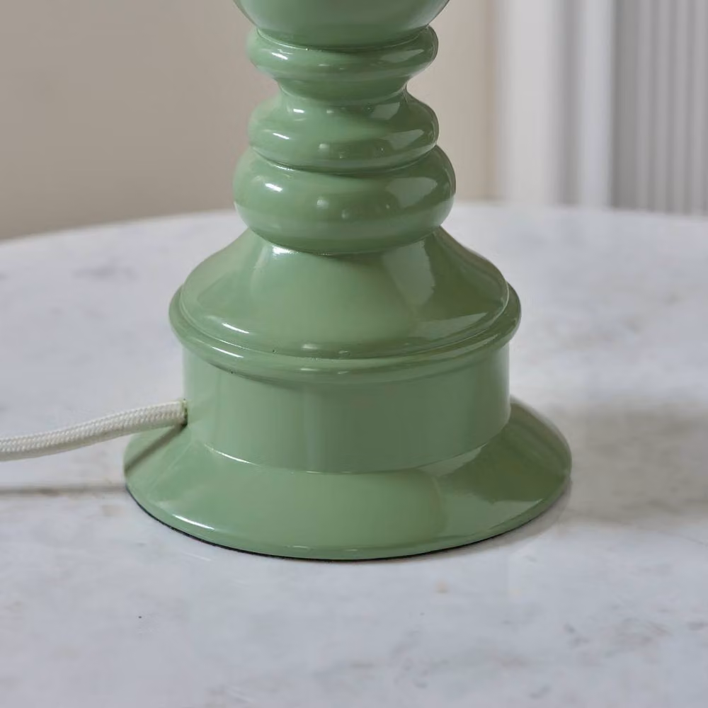 Netlighting Myrtle Green Table Lamp with Fabric Ivy Shade, Diameter: 25 cm, B22 – 2