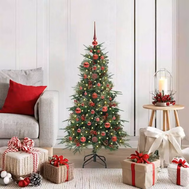 Berkfield Home Green Artificial Hinged Christmas Tree, Height: 120 cm – 1