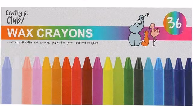 Crafty Club Multicolour Wax Crayons, Pack of 36
