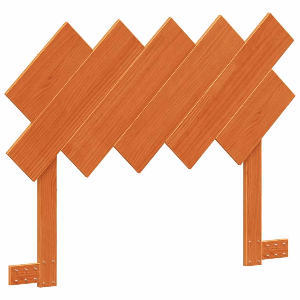 Berkfield Home Geometric Solid Wood Pine Headboard in Wax Brown, Width: 100 cm – 3