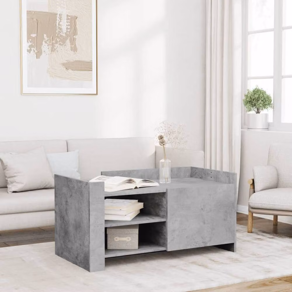 Berkfield Home Concrete Grey Coffee Table, W/D/H: 100 x 50 x 50 cm – 2