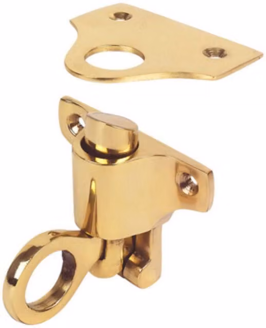 Golden Grace Polished Brass Fanlight Catch in Gold