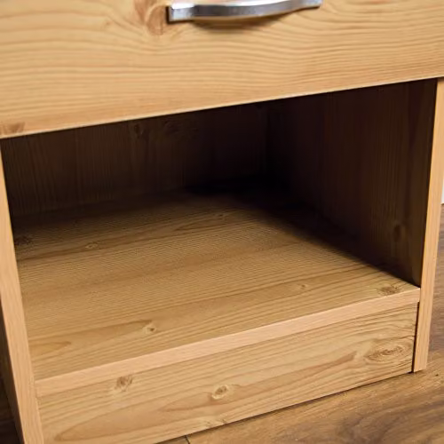 Vida Designs Riano Pine Bedside Table with One Drawer – 3
