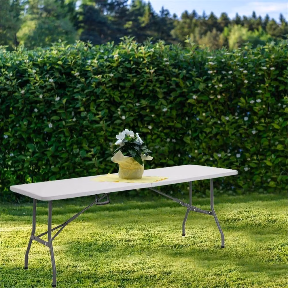 Nordara Heavy Duty Folding Trestle Table in White, W/D/H: 100 x 100 x 100 cm – 3