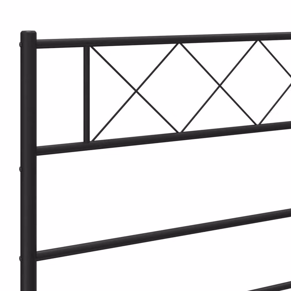 Berkfield Home Metal Bed Frame with Headboard in Black, W/D/H: 190 x 79.5 x 90 cm Small Single – 3
