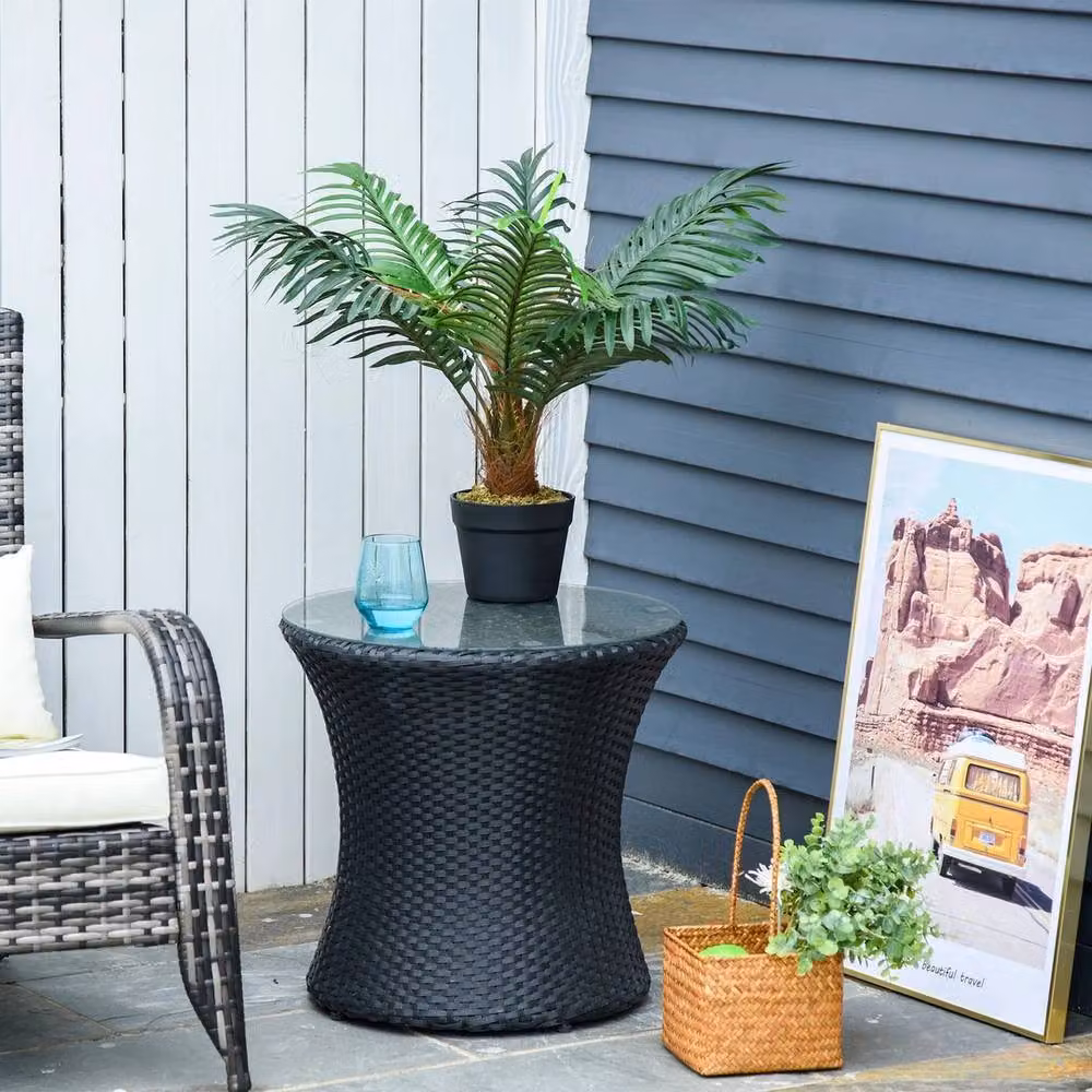 EONLION Green Artificial Palm Tree Fake Plant in Pot, Height: 100 cm – 2