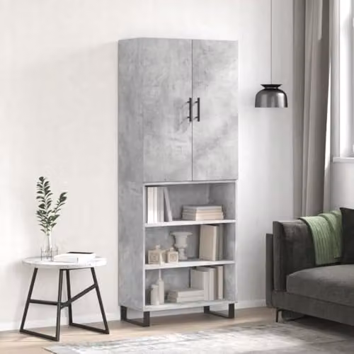 vidaXL Industrial Highboard in Grey with Hinged Doors and Internal Shelves, W/D/H: 69.5 x 34 x 180 cm – 2