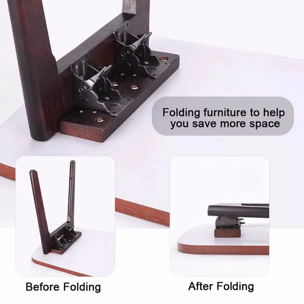 EONLION 8-Piece Set of Black Steel Folding Table and Chair Leg Hinges – 5