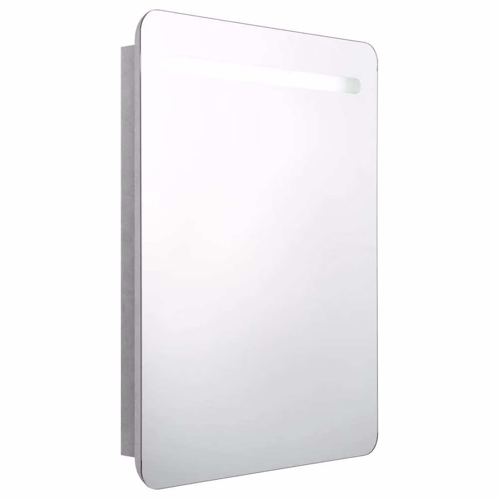 Berkfield Home LED Bathroom Mirror Cabinet in Concrete Grey, W: 60 cm, D: 11 cm, H: 80 cm – 2