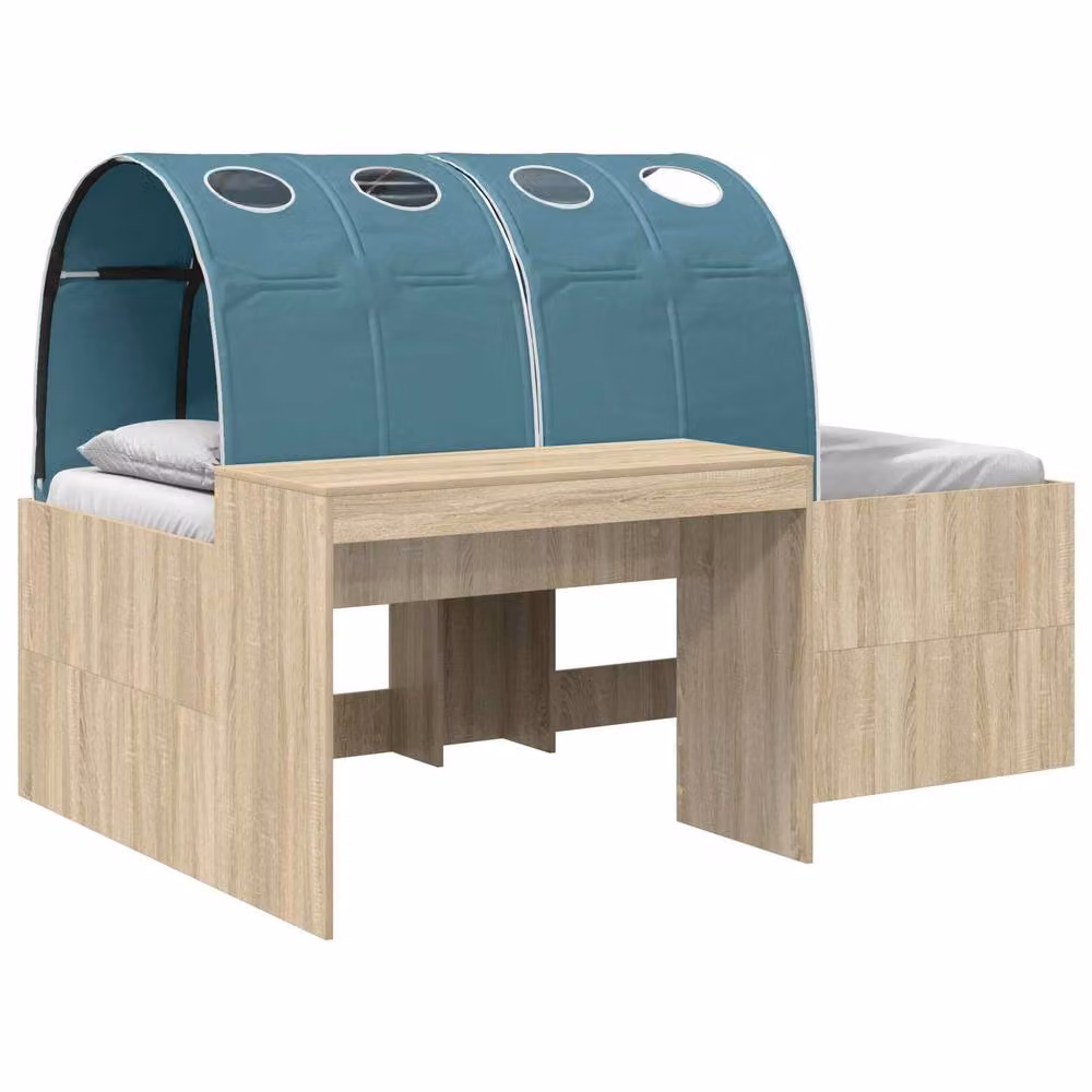 Berkfield Home 3-Piece Bed with Tunnel in Artisan Oak and Light Blue – 2