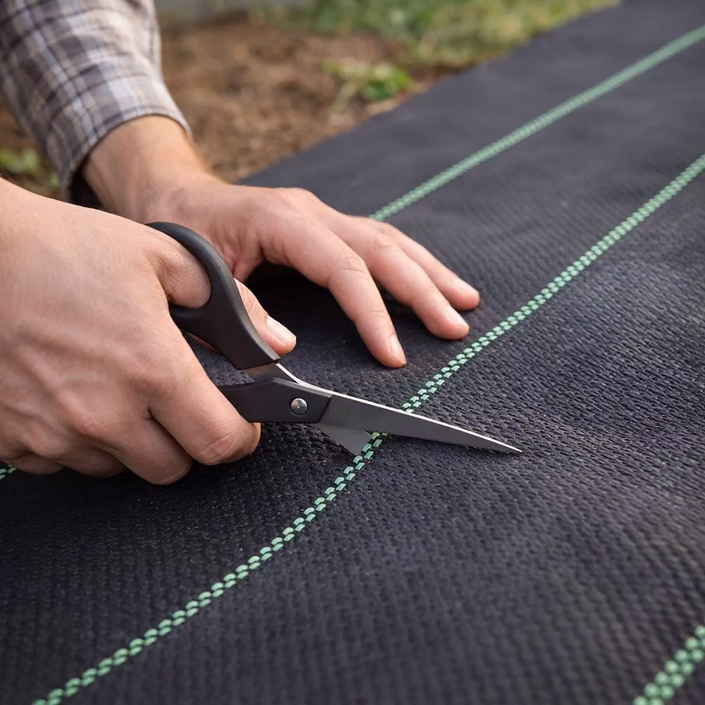 Marco Paul Heavy-Duty Weed Control Fabric Membrane with Pegs, Black Ground Cover Sheet, 1 Pack – 5