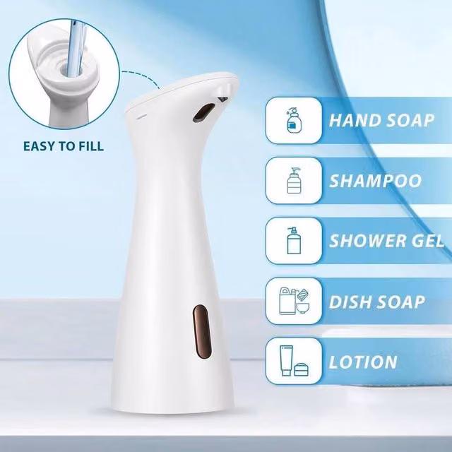 EONLION Automatic Waterproof Liquid Soap Dispenser, 200ml, White